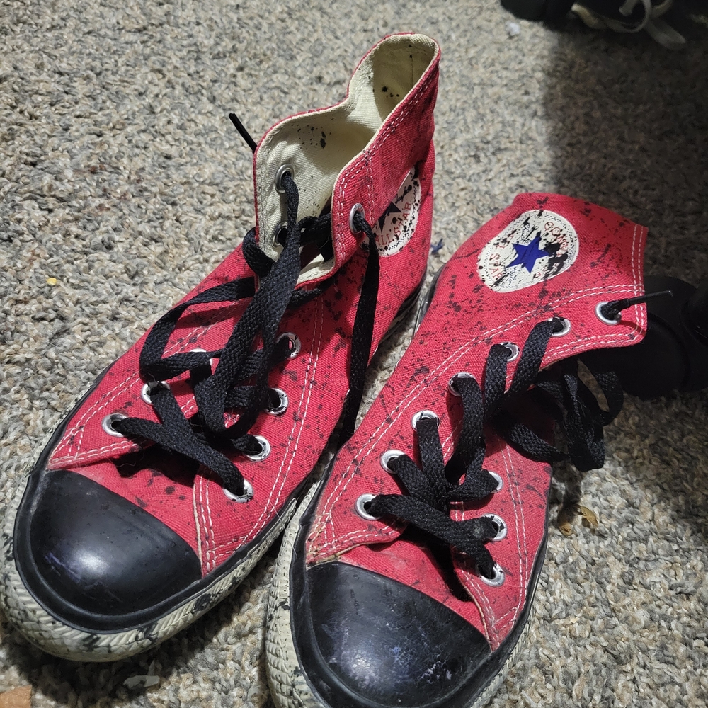 Custom Red High-Top Converse